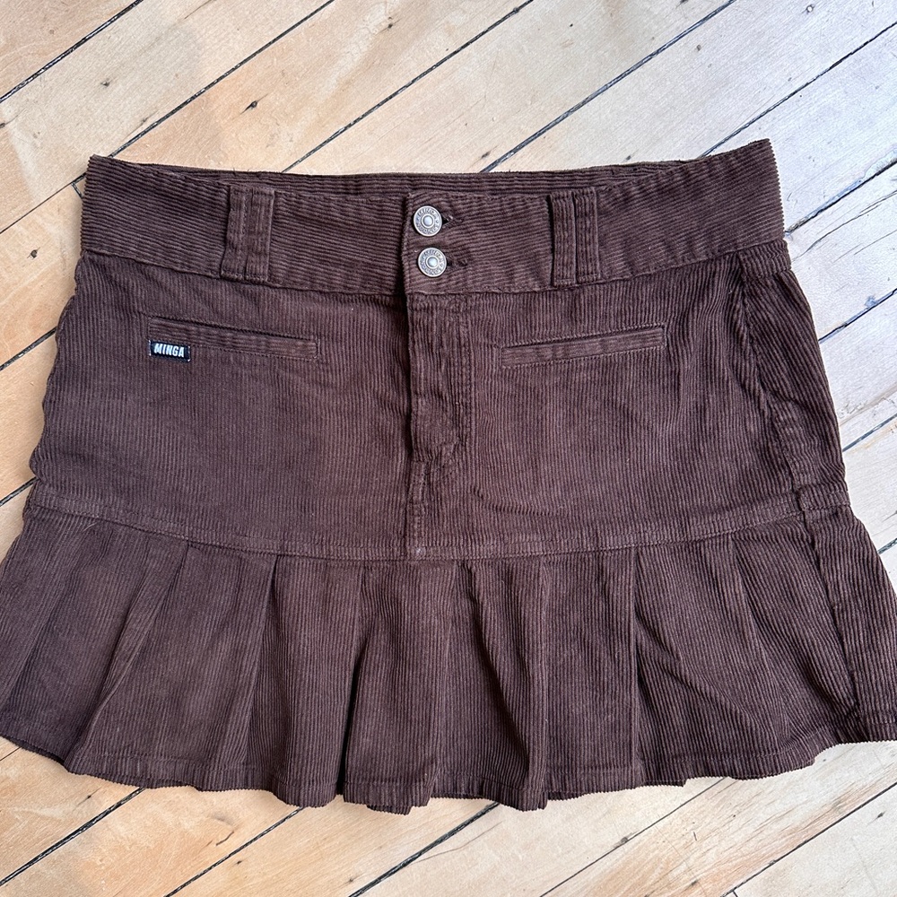 Minga London corduroy mini skirt pleated size M